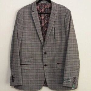 New Paisley & Gray men's blazer suit plaid 2 buttons closure